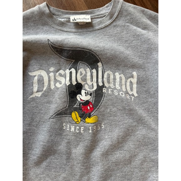 Disney Parks Mickey Mouse Graphic Sweatshirt Gray Disneyland Resort Size S - Picture 3 of 5